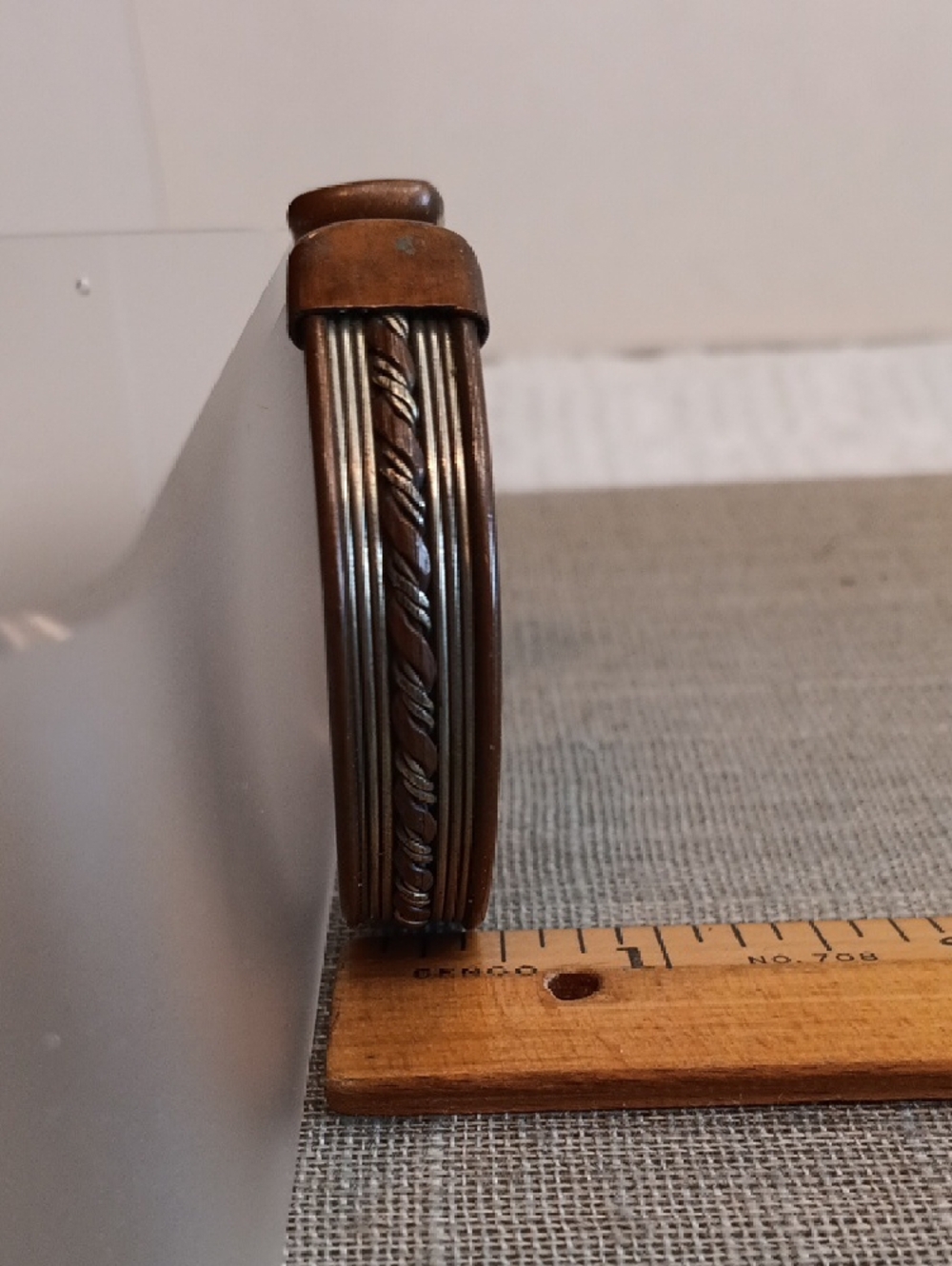 Vintage Copper Metal Cuff Bracelet India - Picture 5 of 6